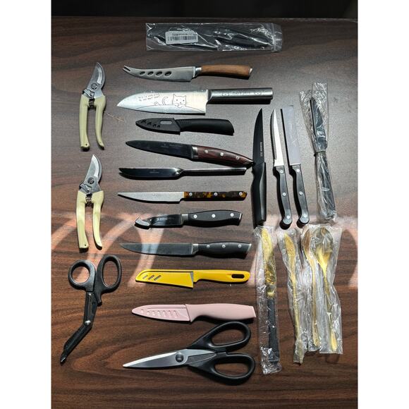 Assorted Kitchen Knife Lot - Mixed Brands, Some New, Mostly Used - Picture 1 of 7
